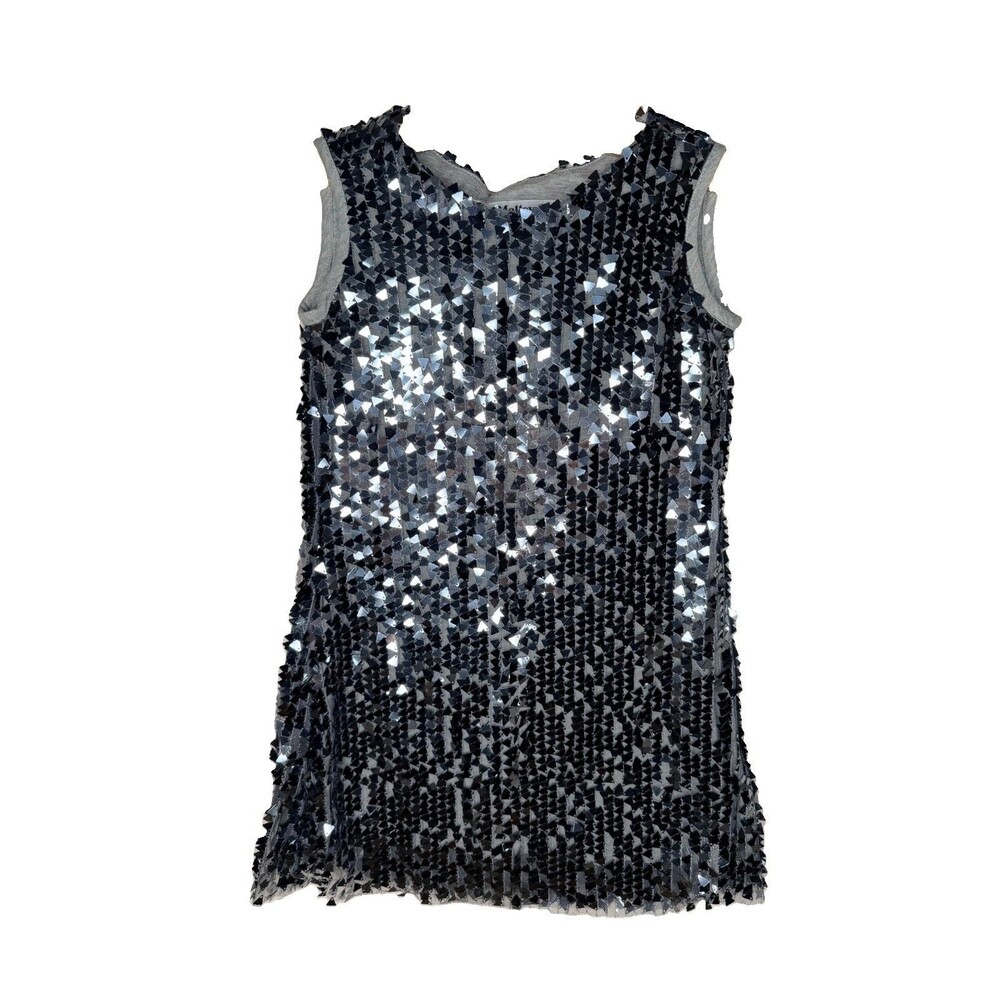 Kids Holiday Malley Too kids Girls Silver Sequin Lined Elegant Dress-Size 6 Yrs